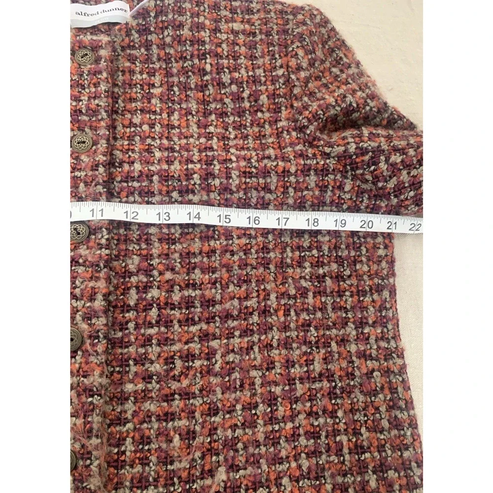Vtg Alfred Dunner Womens Blazer Size 12P Red Tweed Office Academia Cottage Core